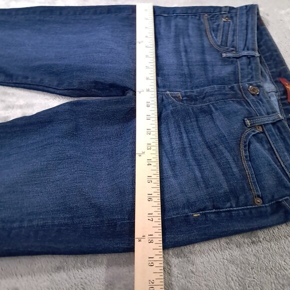 7 For All Mankind Jiselle Flare Jean Women 33x33, Tag 29 Dark Blue Distressed - Picture 7 of 13